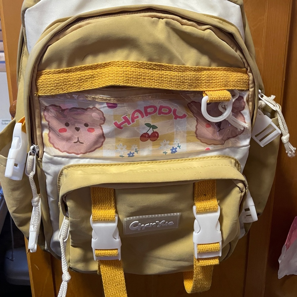Kawaii Yellow and Cream Backpack